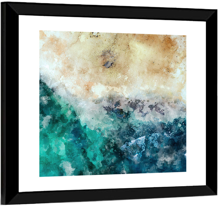 Aerial Beach Abstract Wall Art as a framed print