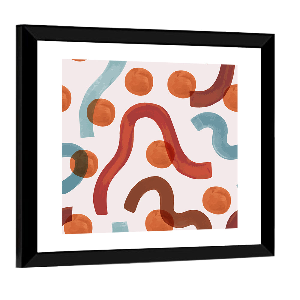 Playful Watercolor Worms Abstract Wall Art