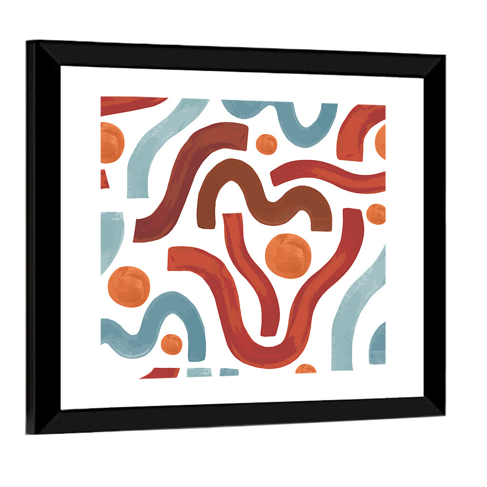Sea of Worms Blue Abstract Wall Art