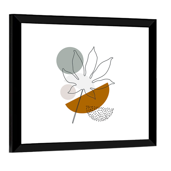 Palm Leaf with Circle Wall Art as a framed print