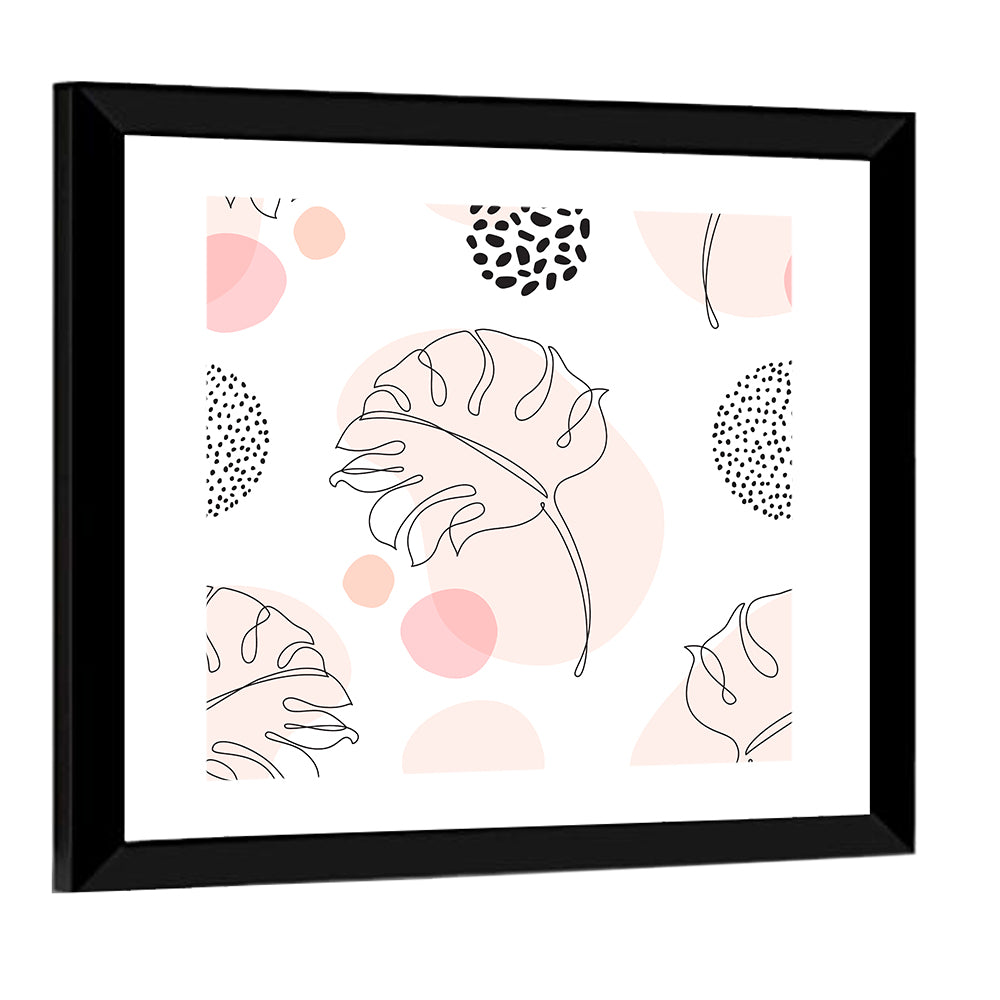 Blush Monstera Leaf Pattern Wall Art