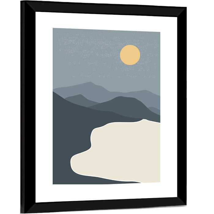 Sandy Mountains at Dusk Wall Art as a framed print