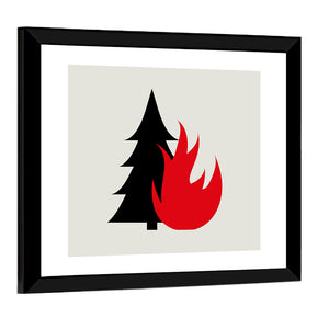 Forest Fire Minimalist Wall Art