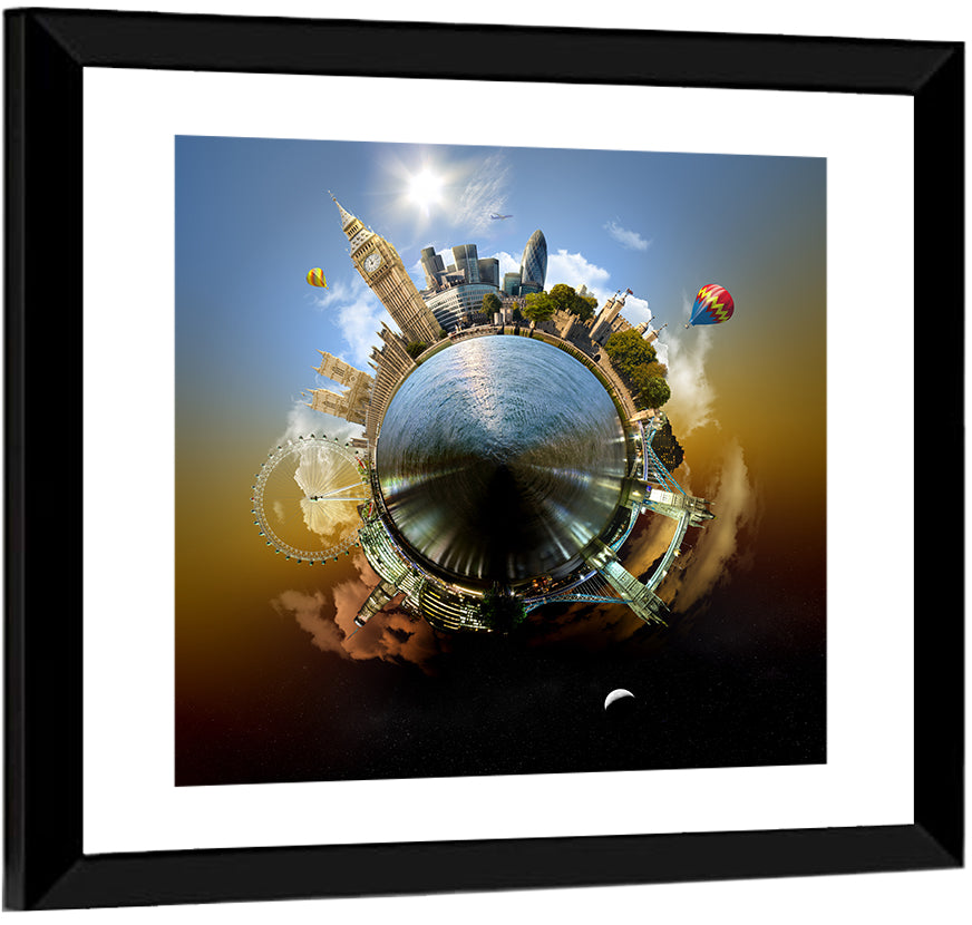 Miniature Planet London Skyline Wall Art