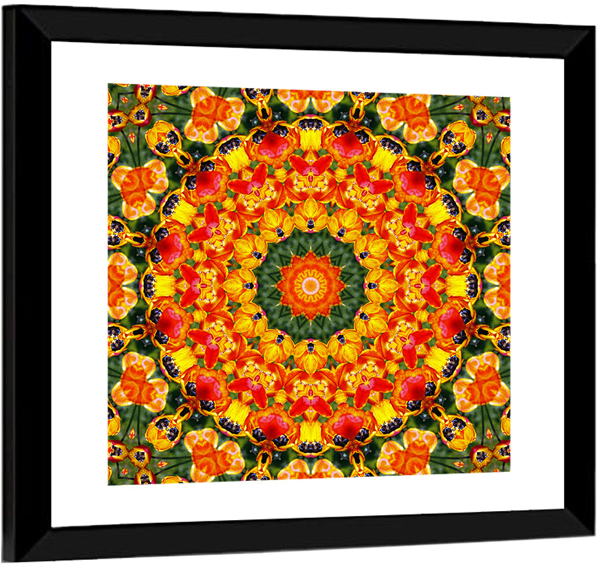 Floral Kaleidoscope Mandala Wall Art