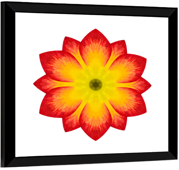 Primrose Radial Mandala Wall Art as a framed print