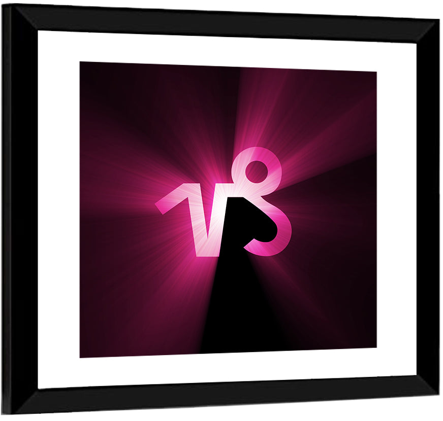 Glowing Capricorn Symbol Wall Art