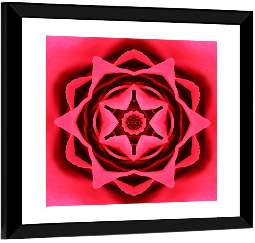 Kaleidoscopic Rose Petal Mandala Wall Art