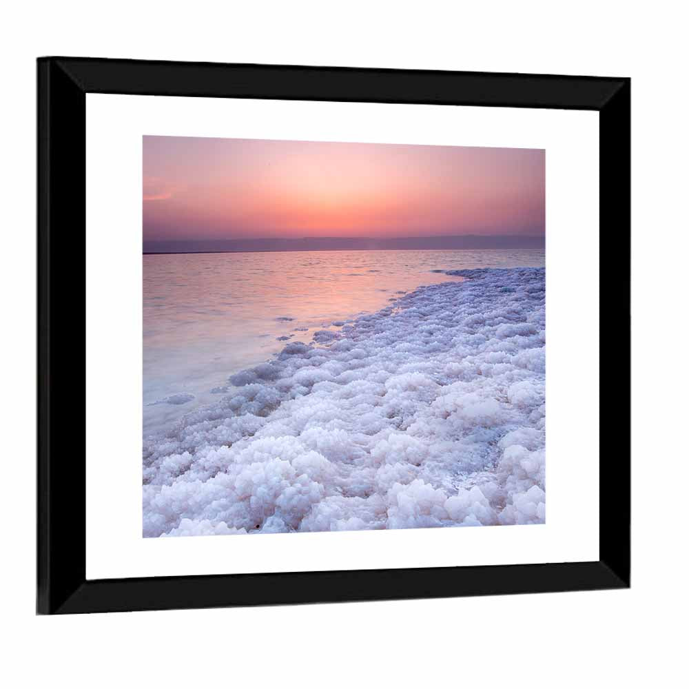 Dead Sea Salt Shoreline Sunset Wall Art