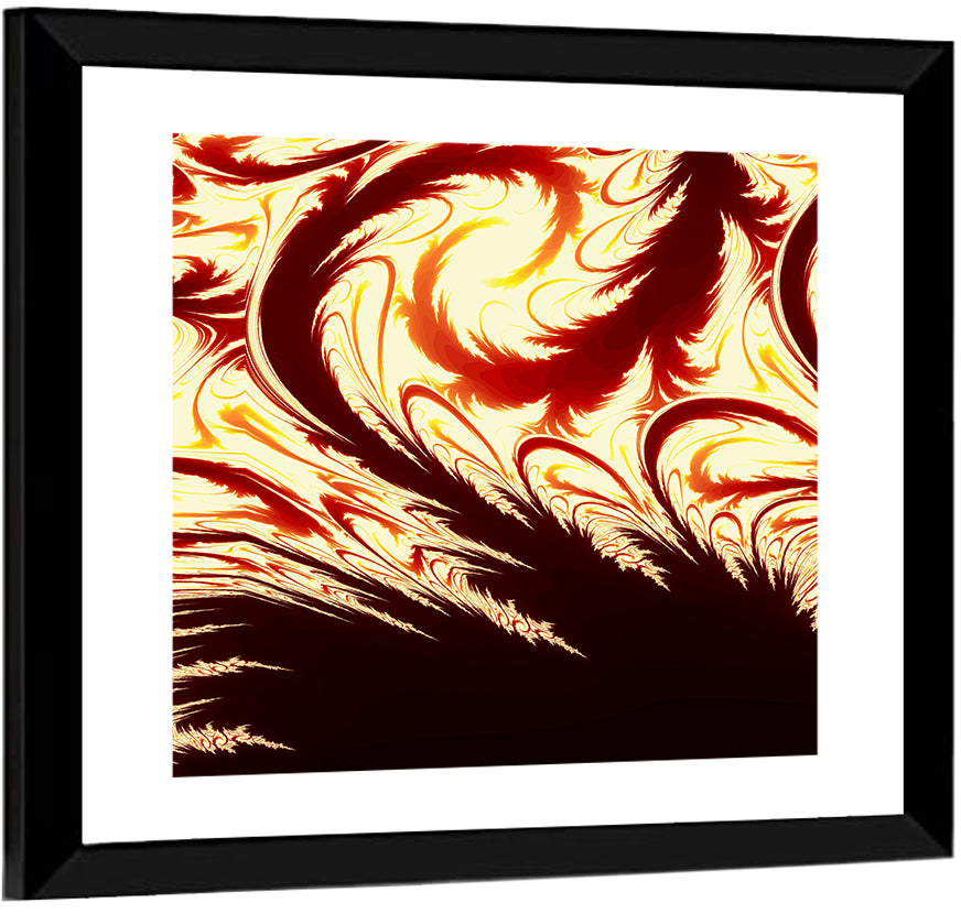 Flying Feathers in Flame Wall Art