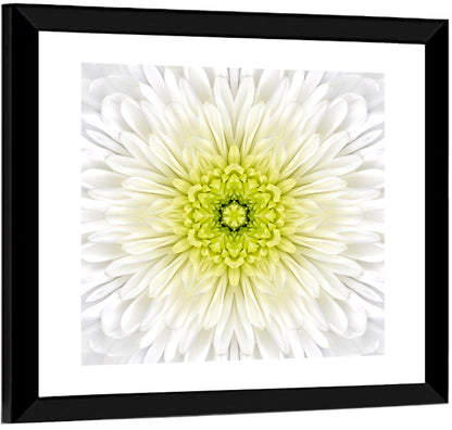 White Mandala Flower Wall Art