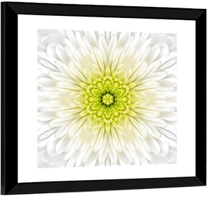 White Mandala Flower Wall Art