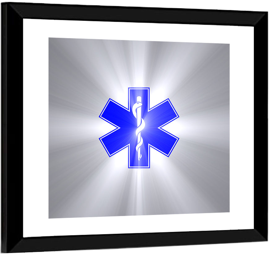 Star of Life with Rod of Asclepius Wall Art