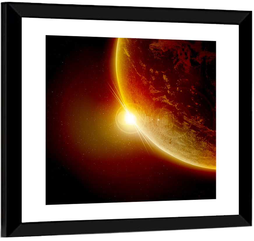 Red Planet Sunrise Limb Flare Wall Art