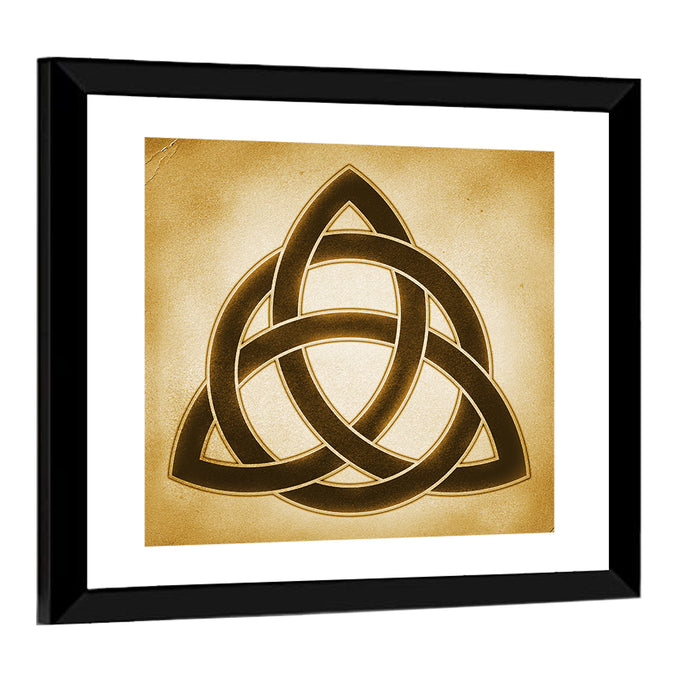 Embossed Trinity Knot Symbol Wall Art as a framed print