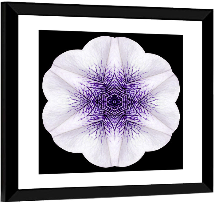 Purple Mandala Flower Kaleidoscope Wall Art as a framed print