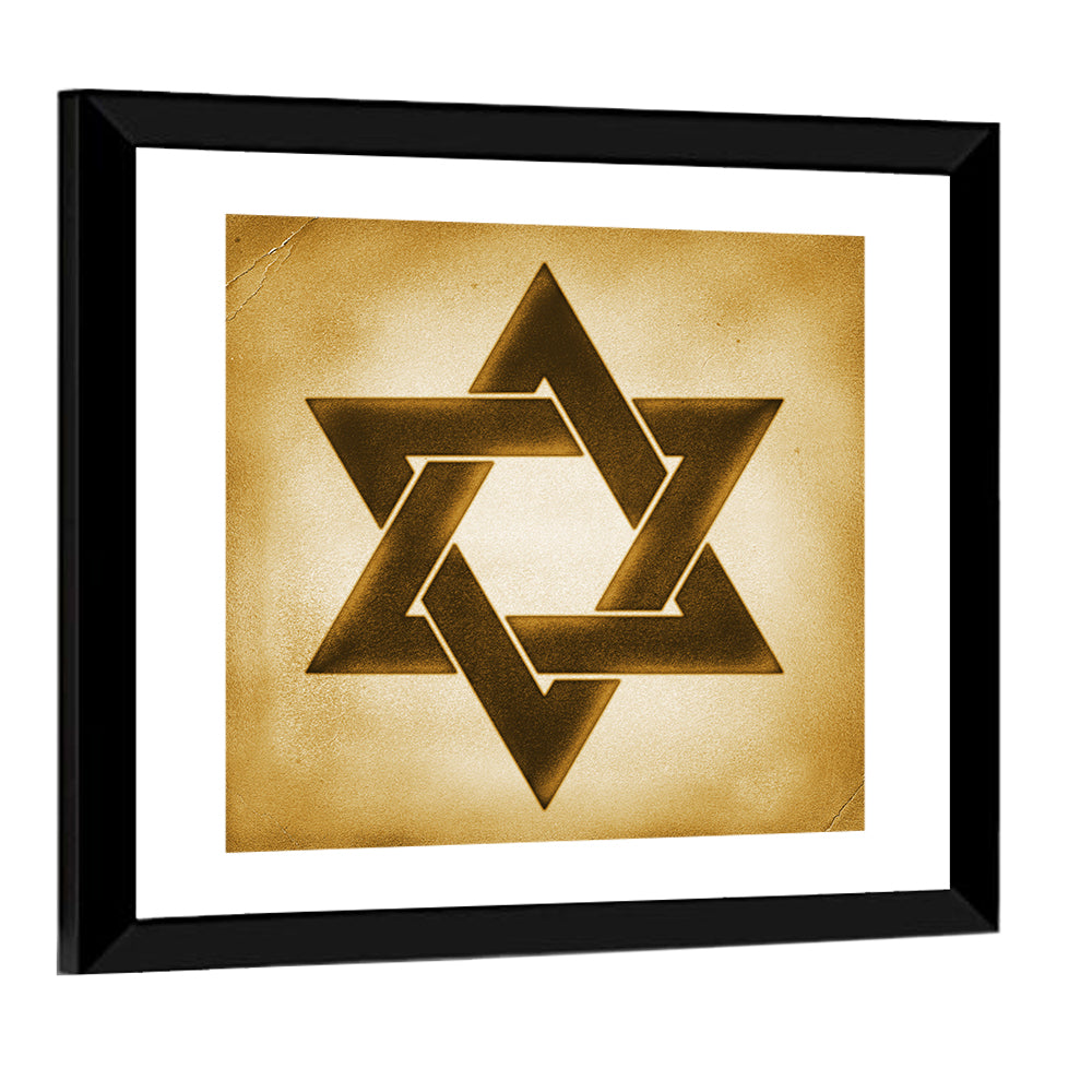 Vintage Brown Star of David Wall Art
