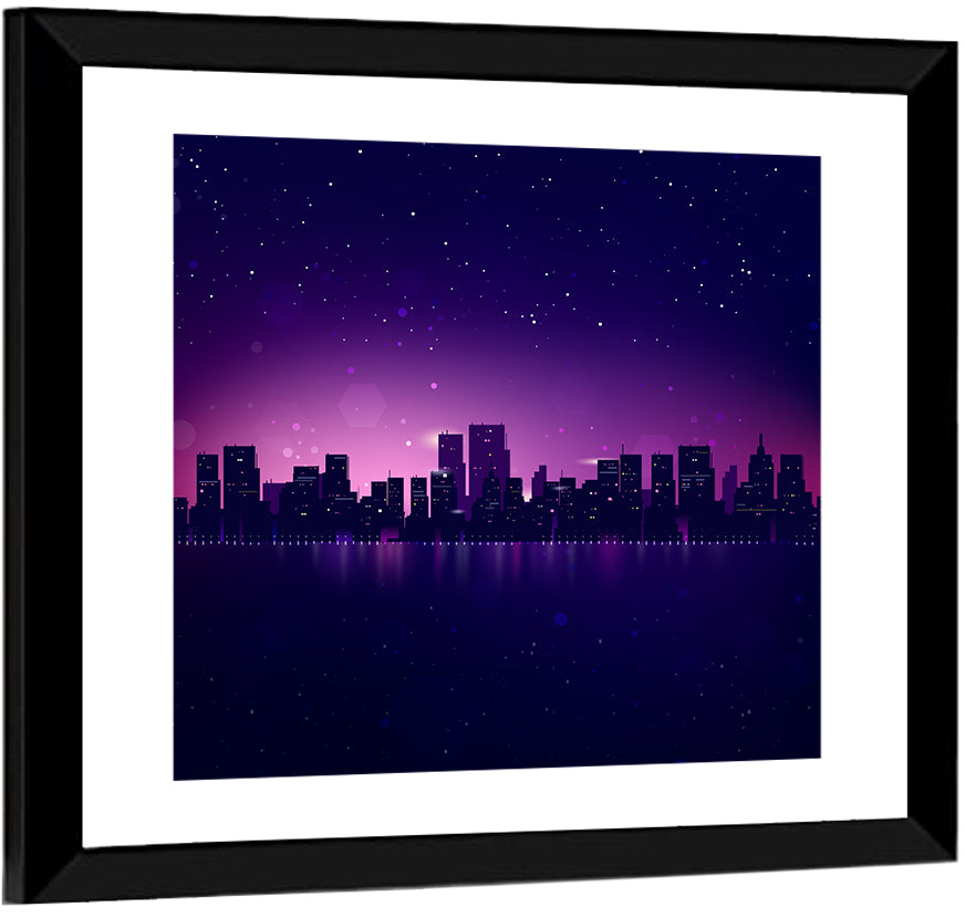 New York Night Skyline Wall Art