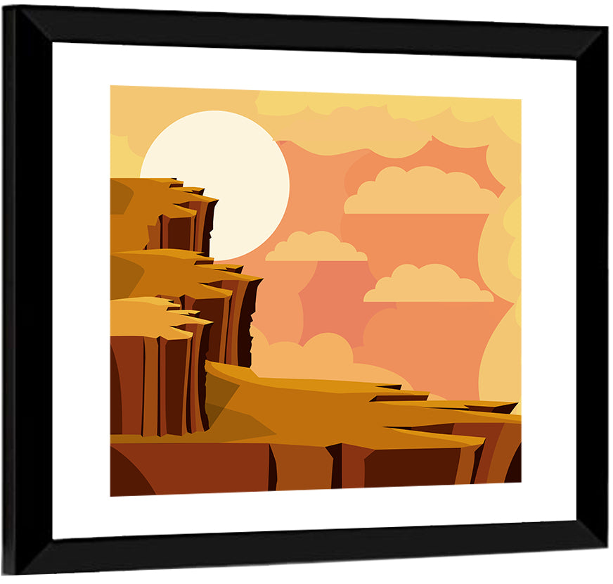 Geometric Canyon Sunrise Wall Art