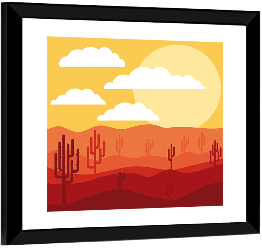 Saguaro Desert Sunrise Wall Art