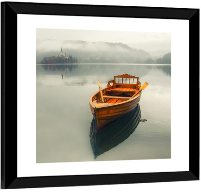 Boat In Lake Bled Wall Art