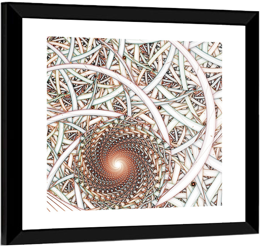 Copper Fractal Spiral Mandala Wall Art
