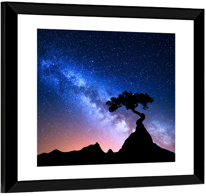 Milky Way Over Mountain Ridge Wall Art
