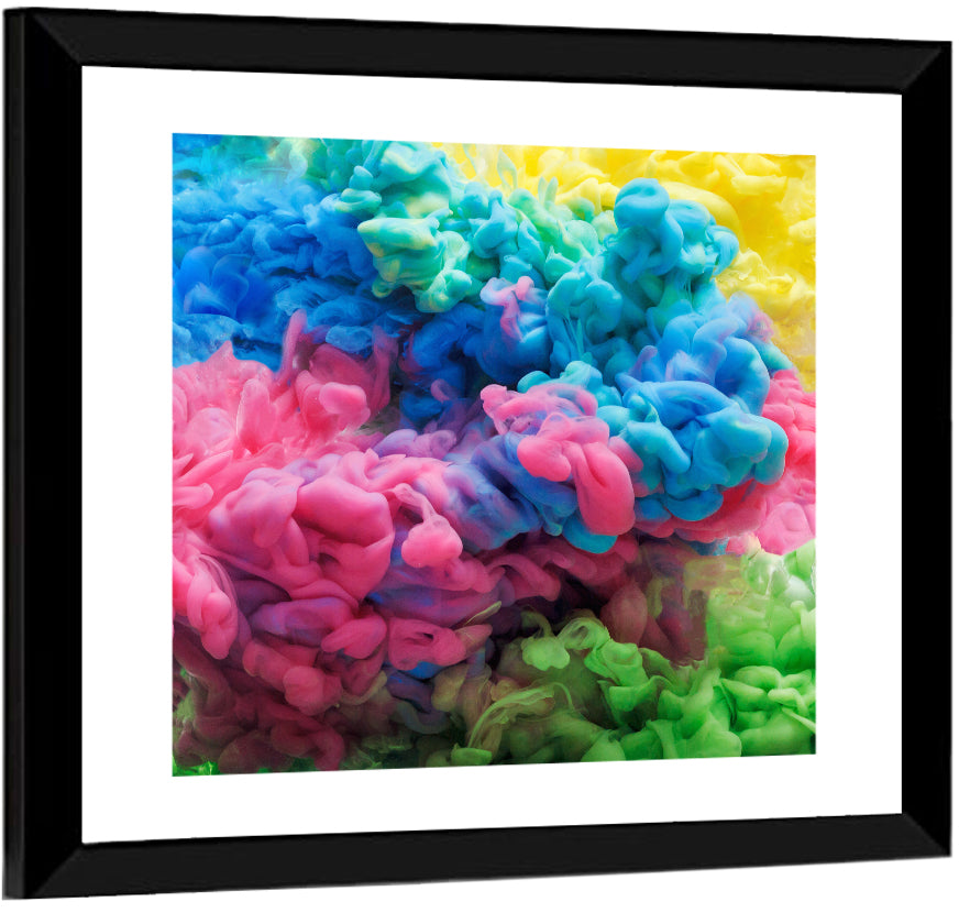 Swirling Ink Plumes Wall Art