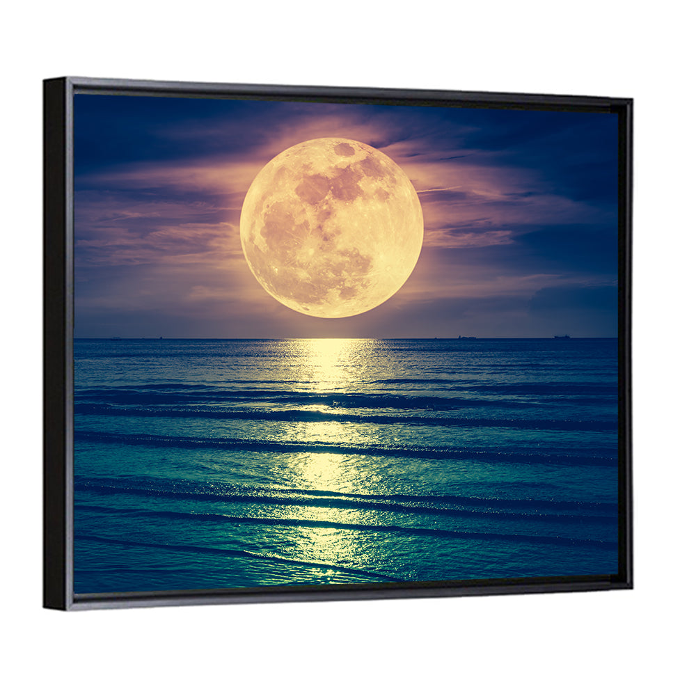 Supermoon Over Calm Sea Wall Art