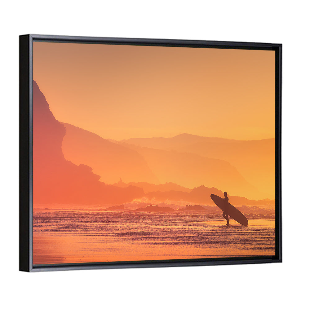 Surfer at Beach Wall Art