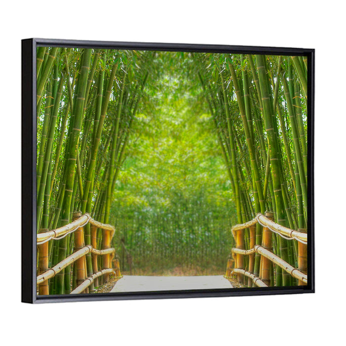 Bamboo Alley Wall Art as a framed canvas