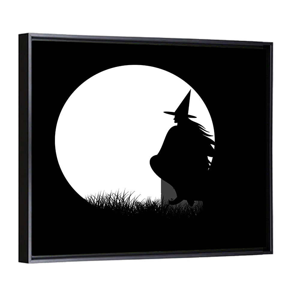 Witch and Moon Silhouette Wall Art