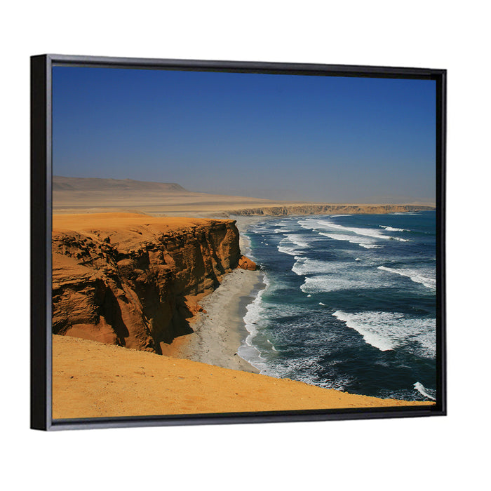 Red Cliffs of Paracas Wall Art as a framed canvas
