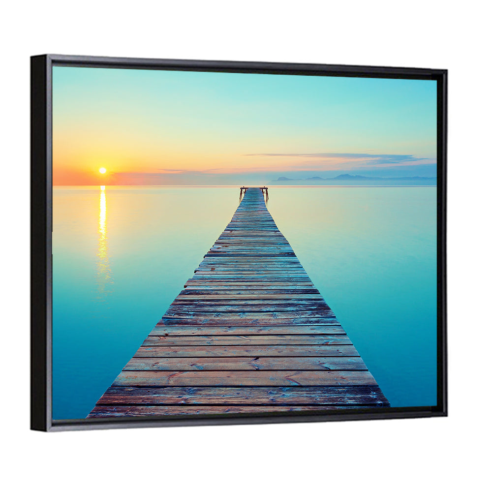 Wooden Footbridge at Sunset Wall Art