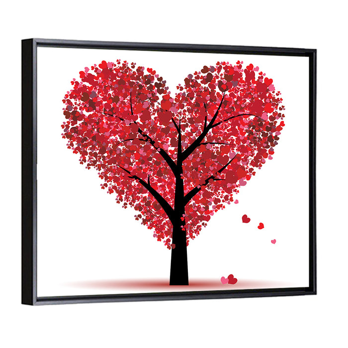 Heart-shaped Tree Illustration Wall Art as a framed canvas