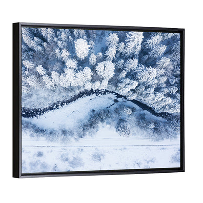 Snowy Forest Stream Wall Art