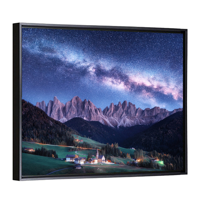 Santa Maddalena Night Sky Wall Art as a framed canvas