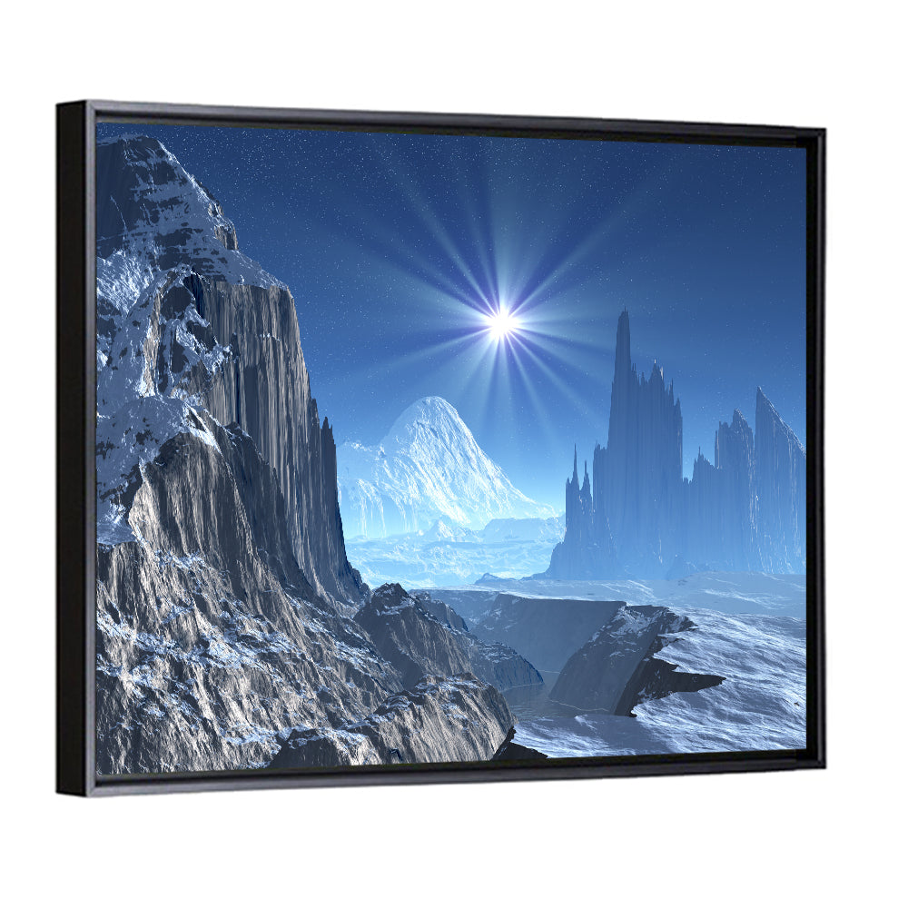 Nightfall on Frozen Alien World Wall Art