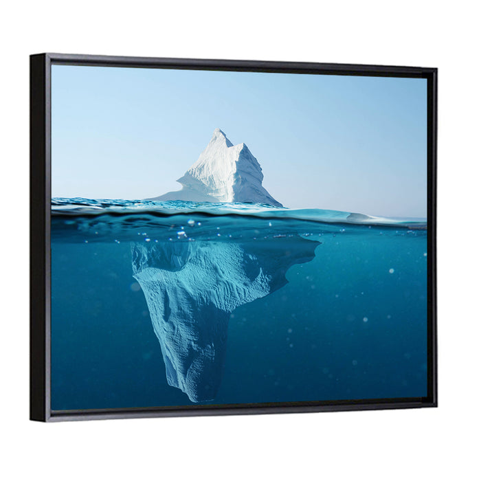Split-level Iceberg Wall Art as a framed canvas