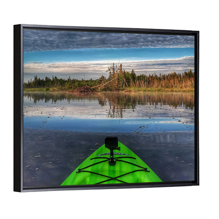 Crown Land Kayak View Ontario Wall Art as a framed canvas