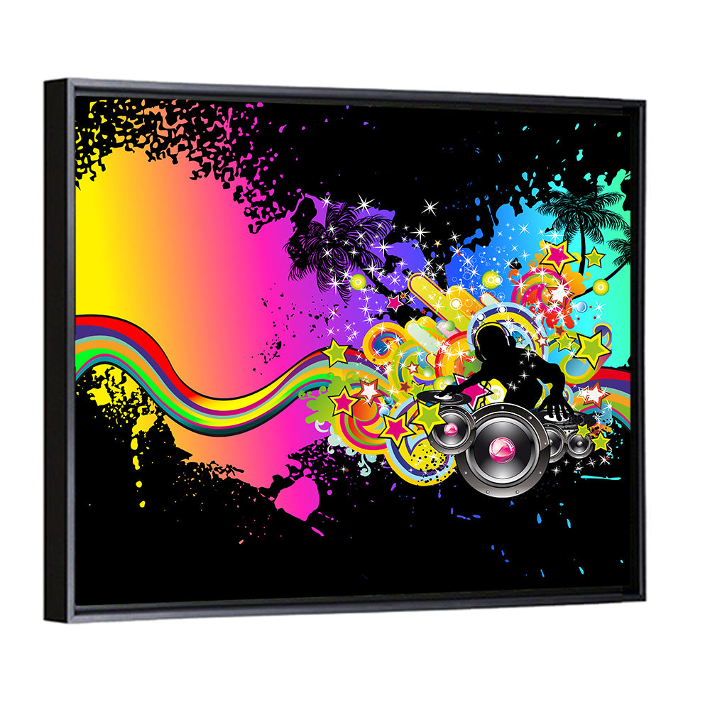 Neon Dj Silhouette Wall Art