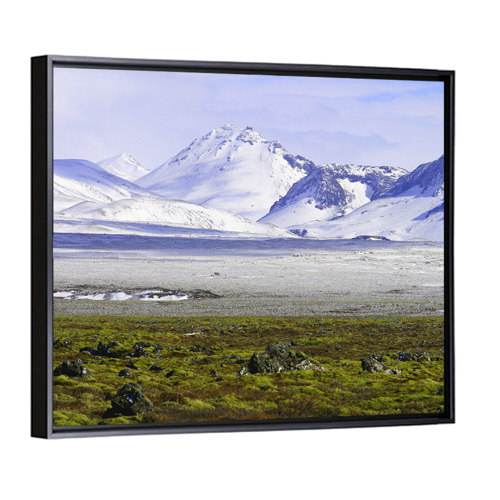 Icelandic Snow and Moss Landscape Wall Art