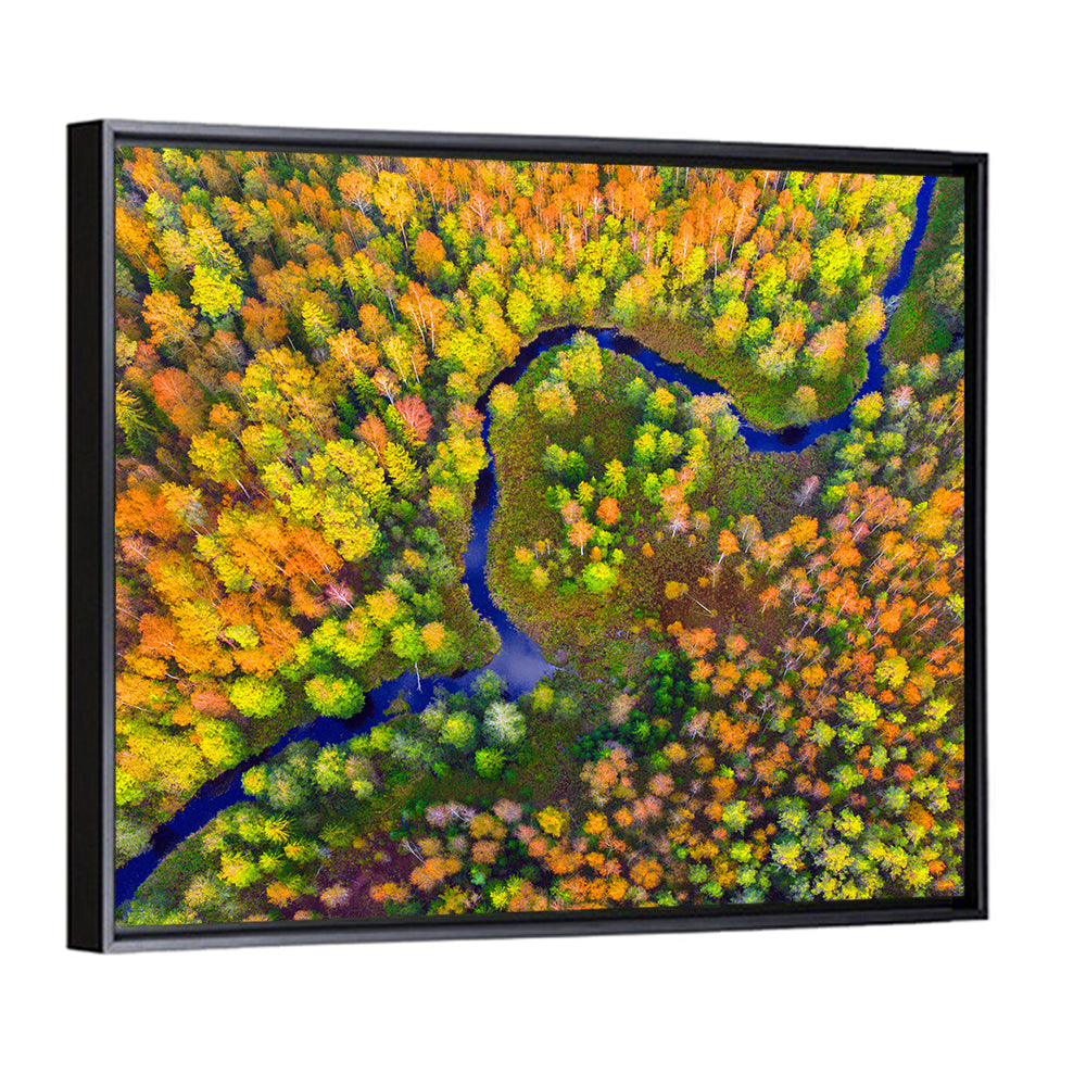 Winding Autumn River Wall Art