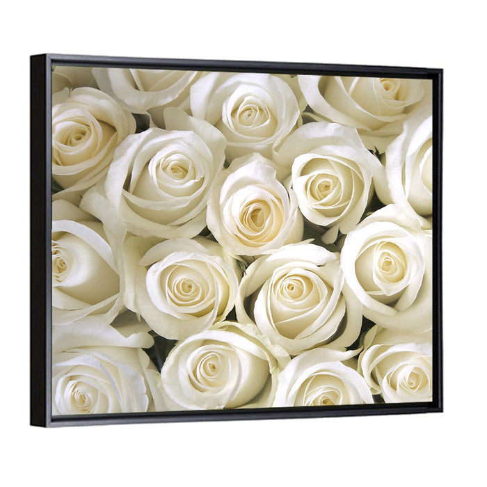 Silky Roses Wall Art as a framed canvas