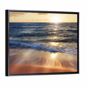 Splashing Waves Sunset Wall Art