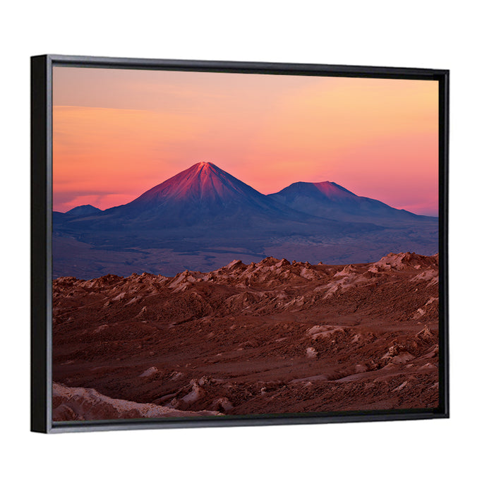 Valle De La Luna, Licancabur Volcano Wall Art as a framed canvas