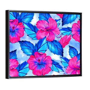 Hibiscus Floral Pattern Wall Art