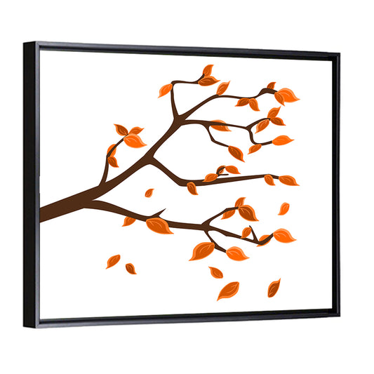 Winter Golden Leafs Wall Art