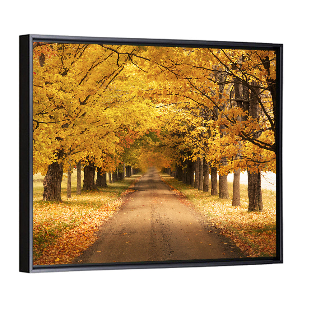 Golden Autumn Road Wall Art