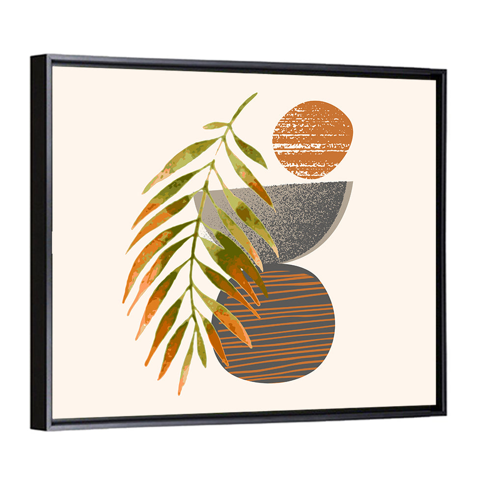 Palm Leaf Over Geometric Circles Wall Art